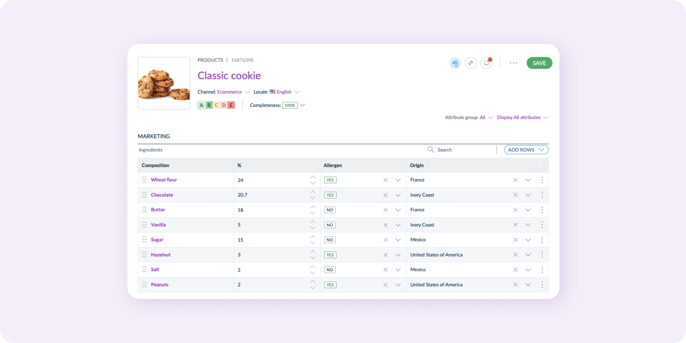 Table attributes cookie example