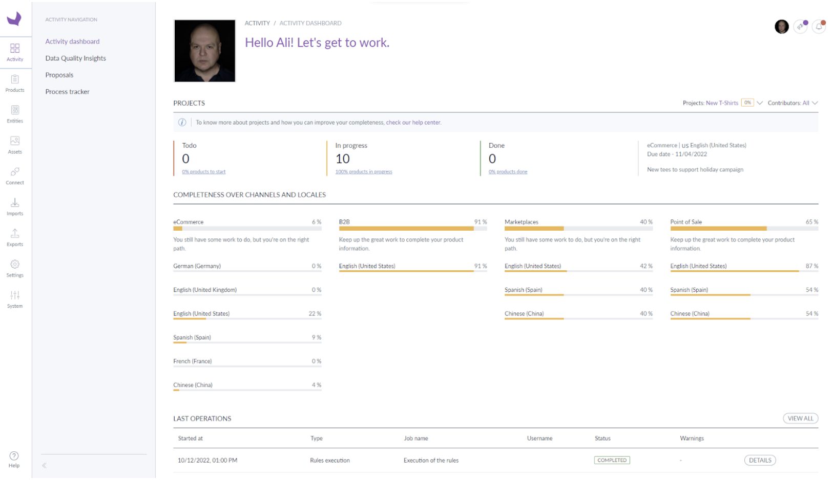 screenshot of Akeneo Workflow